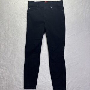 Spanx Pull On Ankle Skinny Jeans In Black Wash Size Medium